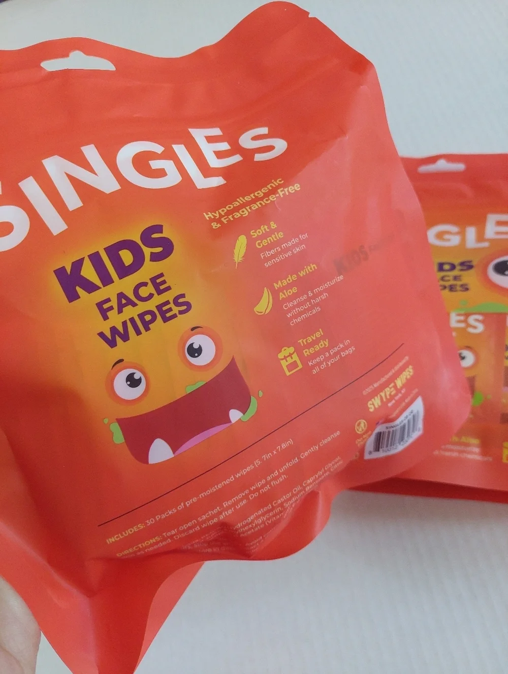 2 Pack SINGLES Kids WIPES Individuals 60 Wipes Travel Face Wipes TARGET